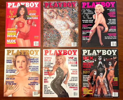 1999 playboy magazine lot - 1999, (6)